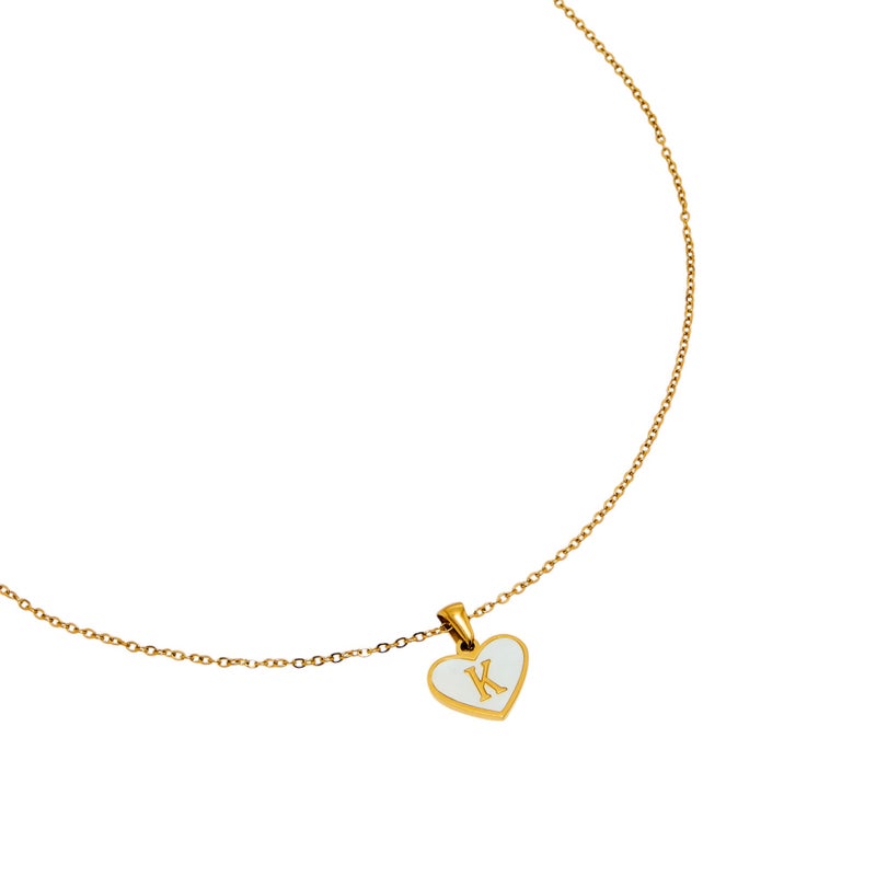 LIFESTYLE Initial K Heart Pendant Necklace for Women - Image 3